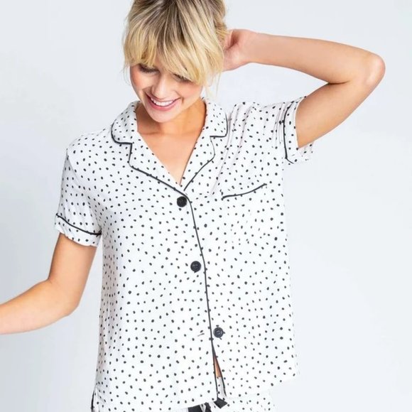 SOLD P.J. Salvage Polka Dot Modal Knit Pajamas - Picture 11 of 13